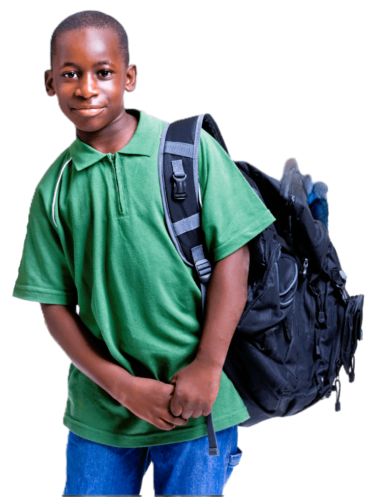 Black kid with Bag